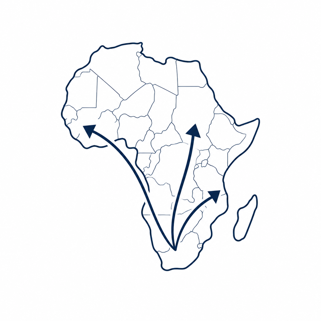 Illustrated icon representing distribution across southern Africa.